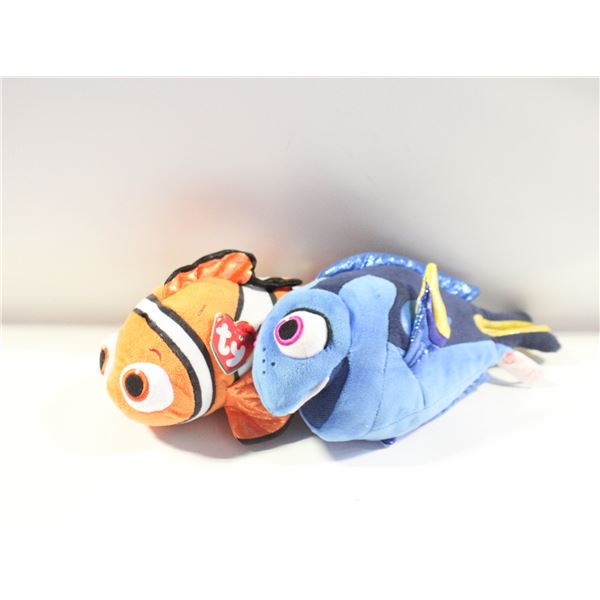 SET OF TY BEANIE BABY NEMO & DORA PLUSHES
