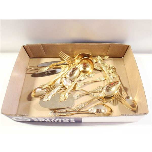 20+ GOLD-PLATED FLATWARE MATCHING LOT