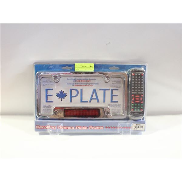 E-PLATE SCROLLING LICENSE PLATE FRAME