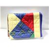 Image 1 : 2 HOME-MADE QUILTS, RED, YELLOW, BLUE,