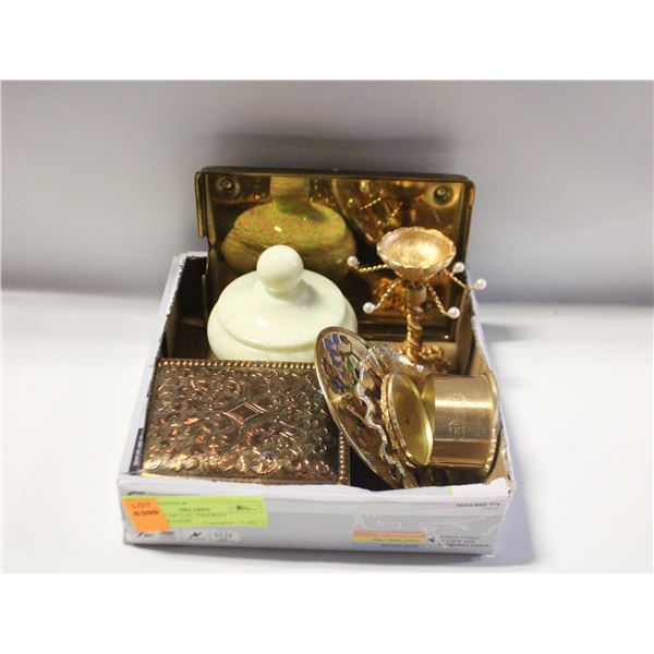 VINTAGE METAL TRINKET BOXES/STANDS