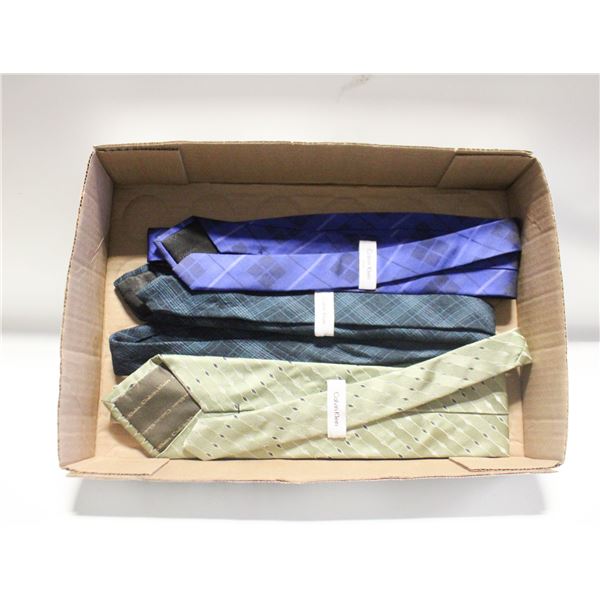 3 CALVIN KLEIN DESIGNER NECK TIES