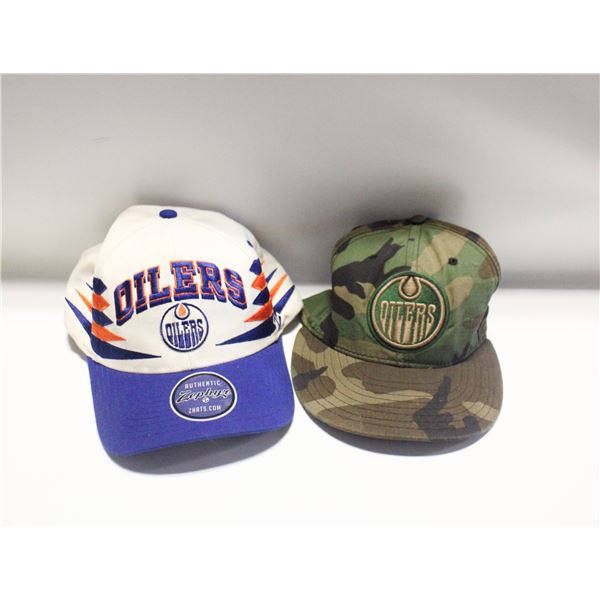 2 OILERS HATS