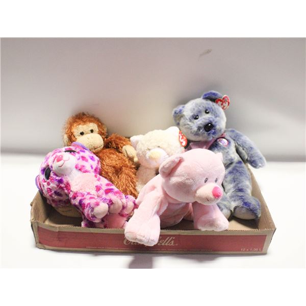 ASSORTED TY BEANIE BABY 8 - 10” PLUSHES