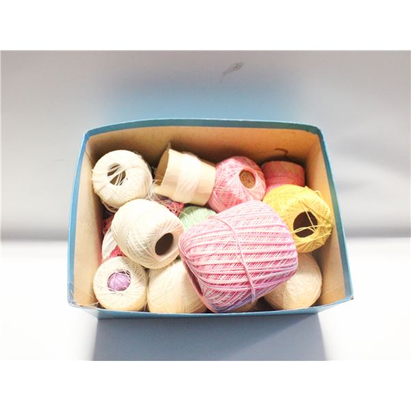 NEEDLE POINT YARN ROLLS BOX LOT ASSORTED