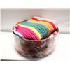 Image 1 : ROUND STORAGE BOX WITH 2 HAND-CROCHETED