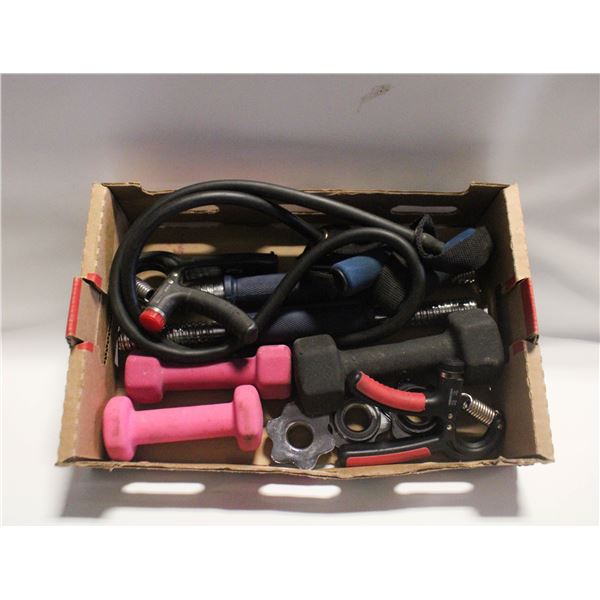 FLAT OF WORK OUT EQUIPMENT