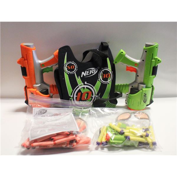 2008 NERF HYPER FIRE DART TAG DELUXE 2 PLAYER SET