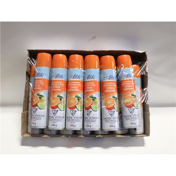 NEW 13 CANS ALIBI AIR FRESHNER CITRUS 240G EACH