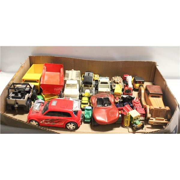 MIXED LOT VINTAGE TOYS, TONKA, TRUCKS, CARS