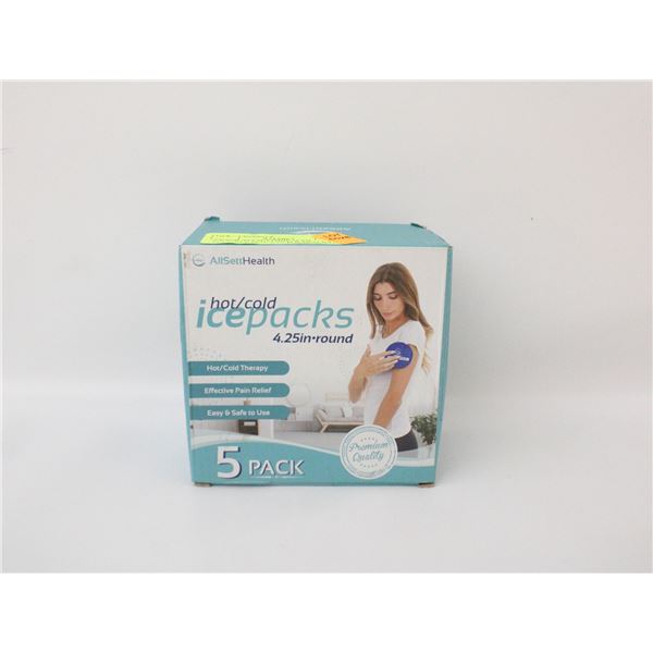 5 PACK ALLSETTHHEALTH FLEXIBLE HOT+COLD ICEPACKS