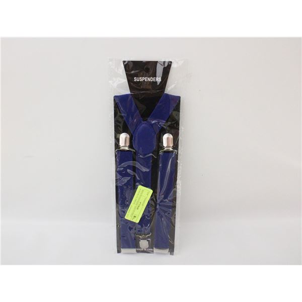 MENS SUSPENDER ADJUSTABLE SLIM BLUE DRESS