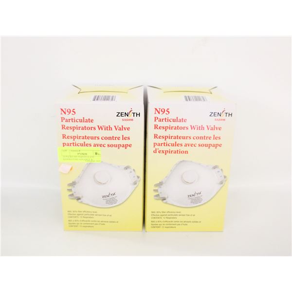 24 PACKS N95 PARTICULATE RESPIRATORS ADVANCE W/