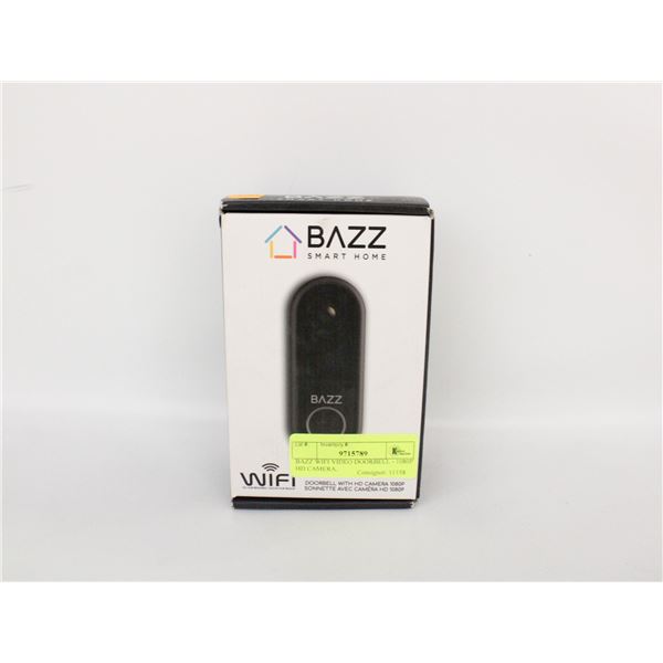 BAZZ WIFI VIDEO DOORBELL - 1080P HD CAMERA,