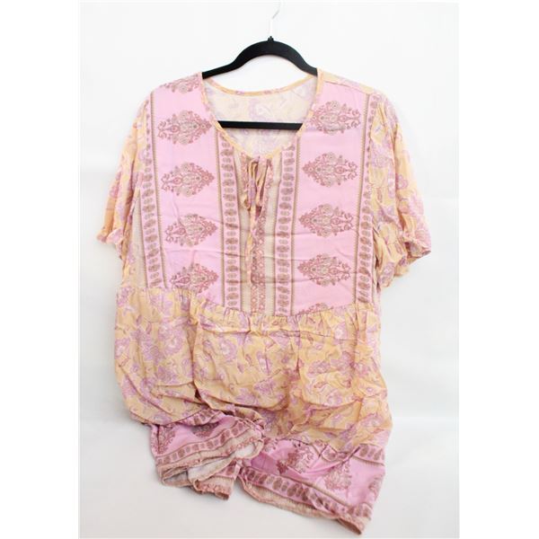 NEW SZ. L FLORAL BABYDOLL PINK & YELLOW