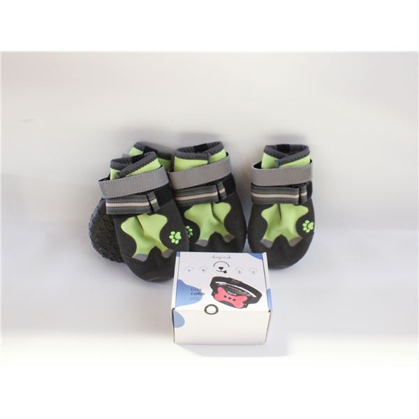 NEW DOG GEAR SET: SIZE 7 BOOTIES & VIBRATING BARK