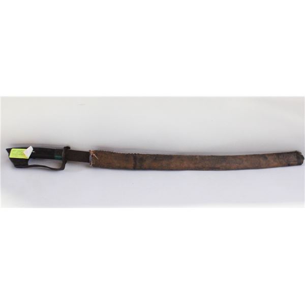 ANTIQUE SWORD WITH HANDMADE LEATHER/