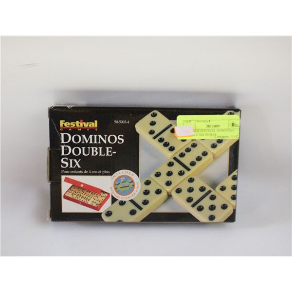VINTAGE FESTIVAL DOMINOES DOUBLE SIX IN BOX