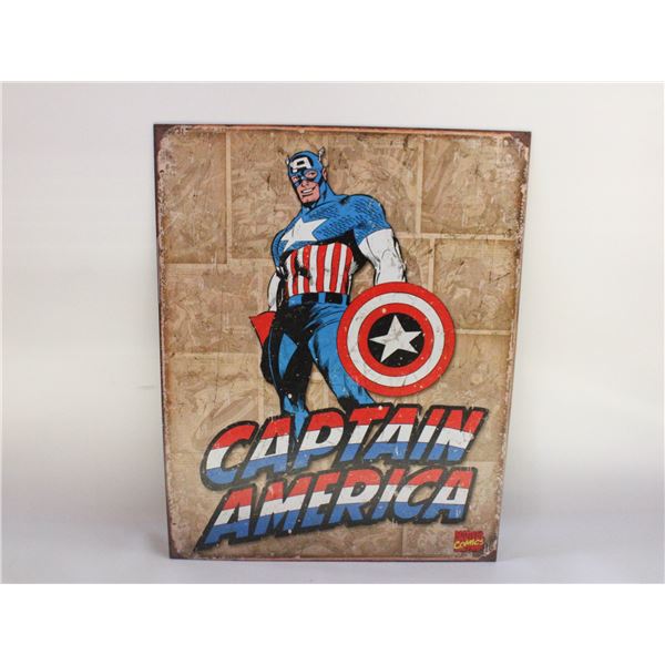CAPTAIN AMERICA METAL SIGN 12" X 16"