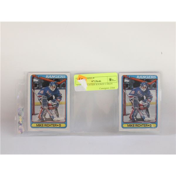 2 MIKE RICHTER ROOKIE CARDS TOPPS