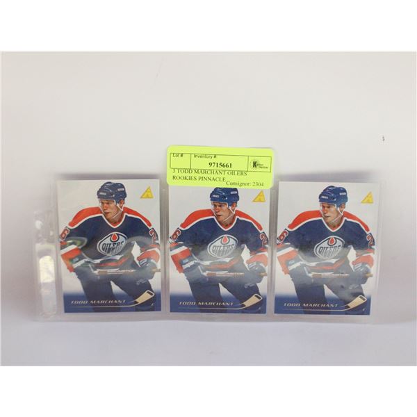 3 TODD MARCHANT OILERS ROOKIES PINNACLE