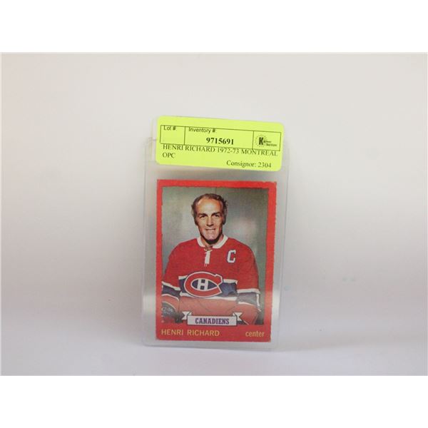 HENRI RICHARD 1972-73 MONTREAL OPC