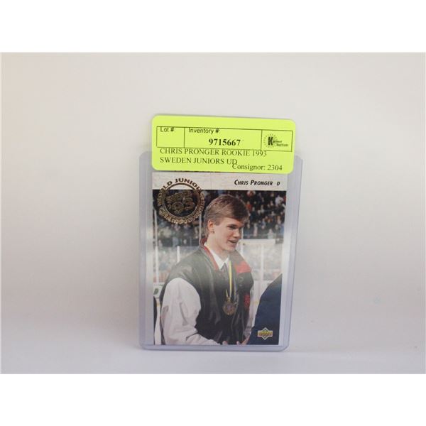CHRIS PRONGER ROOKIE 1993 SWEDEN JUNIORS UD