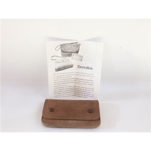 HANDCRAFTED PERTHSHIRE DEERSKIN WALLET- NEW-