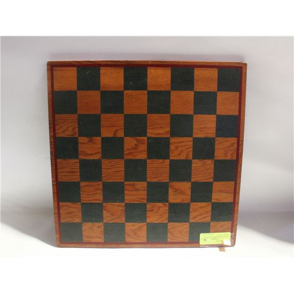 VINTAGE HANDCRAFTED CHESS BOARD- 15" X 15"