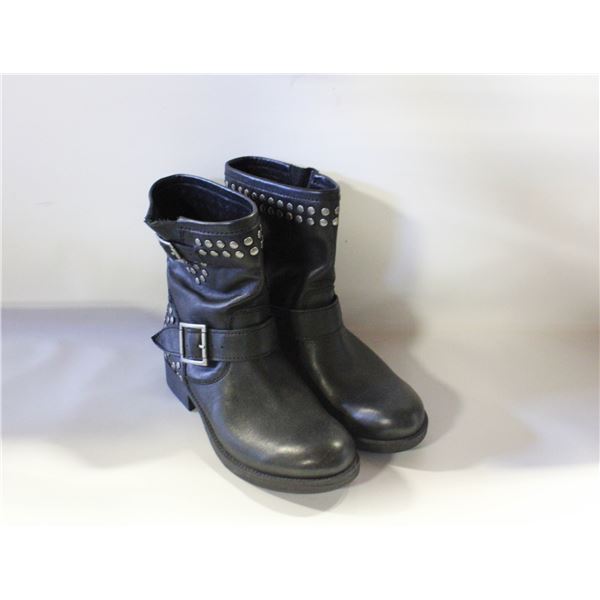 ALDO LEATHER STUDDED BIKER STYLE BOOT- SIZE 7