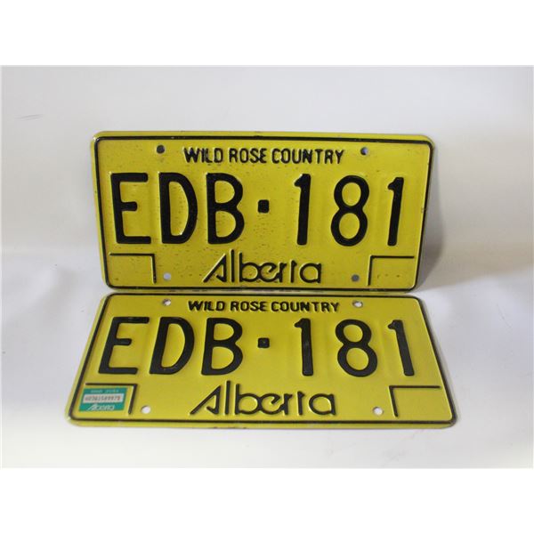 1984 ALBERTA WILD ROSE COUNTRY MATCHING LICENSE
