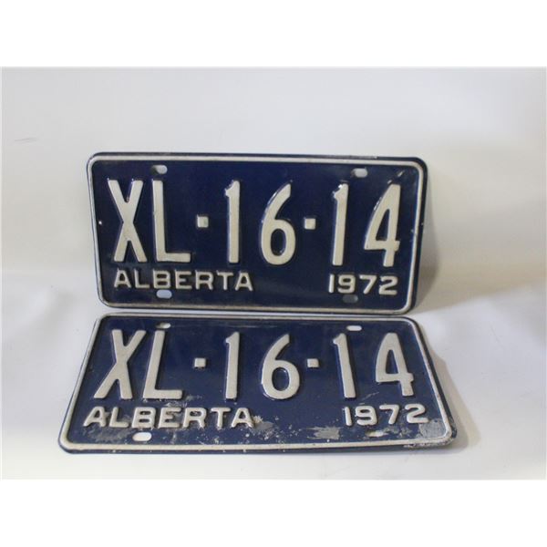 1972 ALBERTA WILD ROSE COUNTRY MATCHING LICENSE