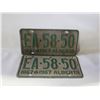Image 1 : 1967 ALBERTA MATCHING LICENSE PLATES-ESTATE