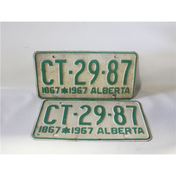1967 ALBERTA MATCHING LICENSE PLATES-ESTATE