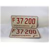 Image 1 : 1971 SASKATCHEWAN MATCHING LICENSE PLATES-ESTATE