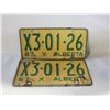 Image 1 : 1967 ALBERTA MATCHING LICENSE PLATES-ESTATE