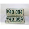Image 1 : 1974 SASKATCHEWAN MATCHING LICENSE PLATES-ESTATE