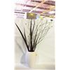 Image 1 : DECORATIVE 10.5" CERAMIC VASE W/48" FAUX GRASSES