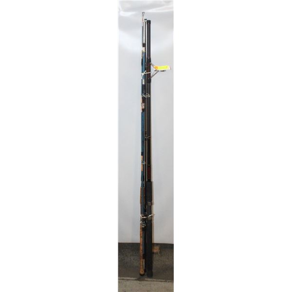 2 FISHING RODS (BROWN BEEF STICK &