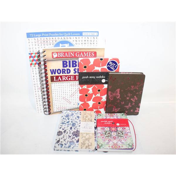 SUDOKU/WORD SEARCH BOOKS- BOX LOT ASSORTED