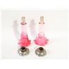 Image 1 : 2 CRANBERRY GLASS SMALL VASES ON