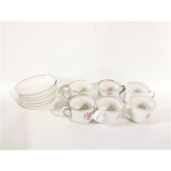 6 DENBY GIPSY TEACUPS AND SAUCERS