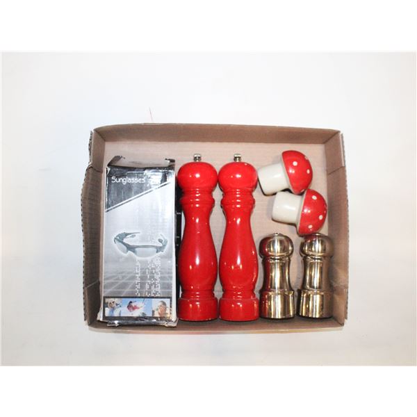 3 SETS OF SALT AND PEPPER SHAKERS
