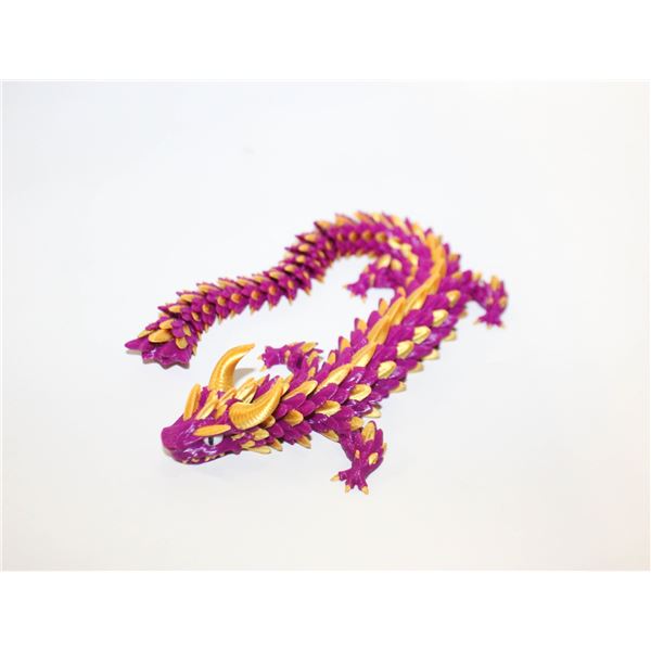 CUSTOM MADE 3D PRINTED DRAGON SMALL PURPLE L-9.5"