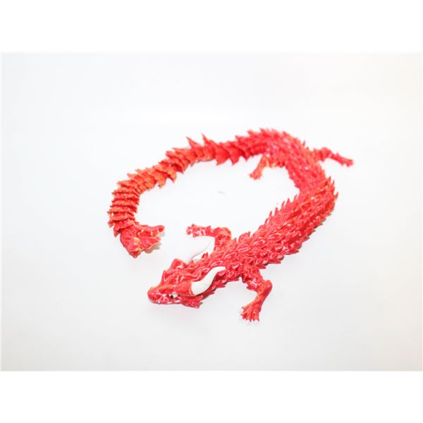 CUSTOM MADE 3D PRINTED DRAGON SMALL RED L-13"