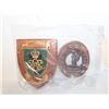 Image 1 : 2 WALL PLAQUES - WOOD & COPPER ROYAL