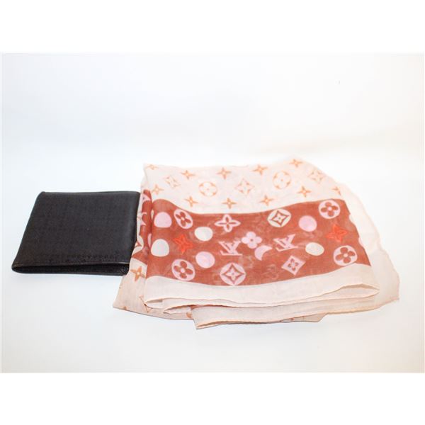 LOUIS VUITTON WALLET & SCARF NO COA