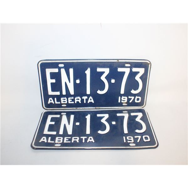 1970 ALBERTA PAIRED MATCHING LICENSE