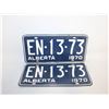 Image 1 : 1970 ALBERTA PAIRED MATCHING LICENSE