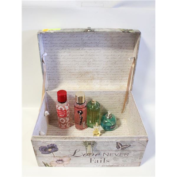 DECORATIVE BOX WITH VARIOUS PERFUMES ETC